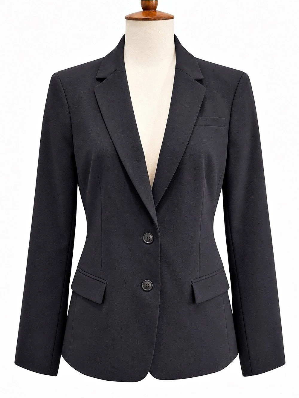 Banana Republic Black Wool Blazer Size 10 Tailored Two Button Career Jacket
